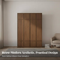 Freestanding Wardrobe Vintage and Design Paneled Door Armoire Floor-to-Ceiling Design Bedroom Furniture for Adults, Homeowners, Home, Cloakroom