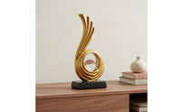 Modern Resin Sculpture Creative Shape Aesthetic Table Decoration Gold Centerpiece Statue Lustrous Finish for Living Room