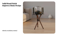 Sturdy Construction Wooden Speaker Tripod Heavy Duty Speaker System Floor Stand Reduces Vibrations Solid Wood Audio Stand Acrylic Top Panel for Living Room, Bedroom
