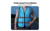 Breathable Reflective Safety Vest Lightweight High Visibility Vest Safety Apparel Long-Lasting for Workers, Security Personnel, Roadside, Nighttime, Warehouses, Outdoor Activities