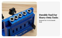 Aluminum Alloy Angled Hole Drilling Jig Metric & Imperial Scale Oblique Hole Long-Lasting Metal Construction for Cabinet Makers, Workshop