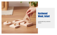 Geometric Shape Matching Grasping Board, Montessori Wooden Game, Early Learning Toy for Babies