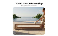 Hardwood Wood Construction Wooden Sectional Sofa Weather-Resistant paddinged Wooden Sofa Set Thickly-Padded paddings Outdoor Furniture Removable padding protective layers for Homeowners, Families, Adults, rearyard, waterside