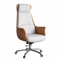 Ergonomic Design High-Back Rolling Armchair Height Adjustable Upholstered Executive Chair Thick Cushion Office Furniture Padded Armrests for Executives, Students, Conference Room