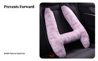 Kids Car Sleeping Pillow Ergonomic Design H-Shaped Travel Pillow Childrens Seat Belt Pad Soft and Comfortable for Highway Ride S
