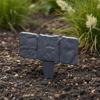 Faux Stone Garden Border Weather Resistant Plastic Stone Look Border Cobblestone Effect Edging Weatherproof for Lawn, Walkway
