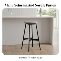 Utilitarian design Backless Round Metal Stool High-Legged Bar Chair Minimalist Design Seating Furniture Retro Look for Adults, Homeowners, Business Owners, Cafe, Kitchen, Dining Room, Office