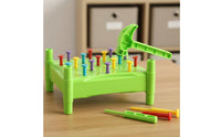 Hand-Eye Coordination Kids Hammering Nail Game Parent-Child Interactive Toddler Pounding Peg Toy Educational Hammer and Peg Toy Set Color Recognition for Desktop