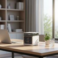 Compact USB Desktop Air Cooler Quiet Portable Mist Fan Mini Evaporative Cooler for Office Workers, Students, Desk, Home