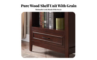 Multi-Tier Shelving unit with Drawers timeless Design shelving unit long-lasting Construction Storage Furniture Adjustable Shelves for Book Lovers, Students, Homeowners, Study Room, Bedroom