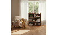 Space Saving Extendable Wooden Bookcase Multifunctional Retractable Floor Standing Shelf Multi-Tier Wooden Floor Standing Book Rack Sturdy Construction for Living Room, Bedroom, Small Areas, Hallway