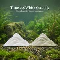 Zen White Ceramic Mountain Micro Landscape Ornament for Aquarium and Home Decor