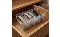 Removable Dividers 4 Compartment Organizer Box Transparent Clear Plastic Organizer Box Open Top