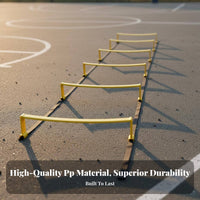 Versatile 2 in 1 Agility Ladder Hurdles Portable Agility Ladder and Hurdle Set Lightweight Coordination Training Hurdles Long-Lasting for Basketball Players, Athletes, Coaches, Outdoor, Sports Field, Gym
