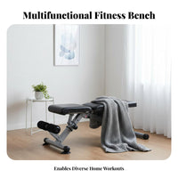 Multi-Functional Foldable Utility Bench Space-Saving Foldable Workout Bench Heavy-Duty Steel Frame Fitness Equipment High-Density Foam Padding for Beginners, Home Gym, Small Areas