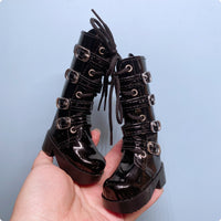 BJD Doll Boots Fine Workmanship Mini Black Doll Boots Realistic Design Toy Accessory