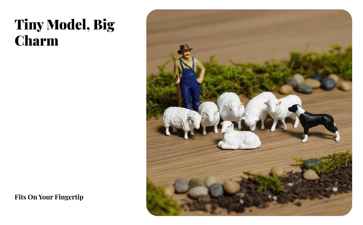 Herder Figurine Photography Prop Miniature People Figurines Scale Model Figures Wooded Theme Tiny Person Model for Collectors
