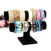 Two-Tier Velvet Bracelet & Watch Display Stand for Jewelry Organization