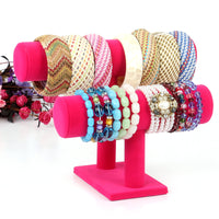 Two-Tier Velvet Bracelet & Watch Display Stand for Jewelry Organization