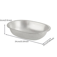 Stainless Steel Oval Colander Perforated Draining Basin Sturdy Mesh Colander for Kitchen, Meal Prep