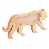 Natural Wood Wooden House Piggy Bank Great Gift Decorative Wooden Currency Bank Large Capacity Transparent Currency Box for Nursery, Desktop