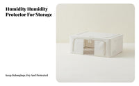cleanable foldable textile Box Reinforced Handles Lidded textile Box with transparent panel Large Capacity Closet Organizer particlesresistant Lid for Students, households, Families, Bedroom, Dorm Room, Under Bed