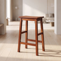 Tavern Stool Sturdy Bar Stools with Footrests Ergonomic Saddle Stool for Kitchen Island