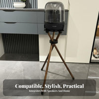 Shock-Absorbing Metal Tray Speaker Holder High Stability Wooden Speaker Floor Stand Non-Slip Feet Audio Accessory Long-Lasting for Audiophiles, Home Theater, Living Room, Bedroom, Studio