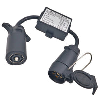 7-Pin to a 7 Pin Adapter Molded Trailer Wiring Adapter Black for Towing
