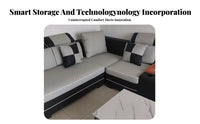 Curved Designd Double Chaise Sofa Contemporary Design Multifunctional Curved Designd Lounger Animalsuitable for Living Room Furniture for Residents
