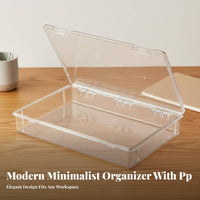 See-Through Plastic Compartment Box Compartmentalized Plastic Organizer Box Large Capacity Transparent Storage Case Sturdy Construction for Crafters, Hobbyists, Technicians, Desktop, Craft Room, Workshop, Garage