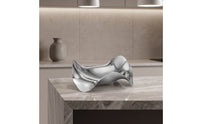Stainless Steel Wave-Shaped Serving Tray Sculptural Fruit Tray Mirrored Dish Shallow for Hosts