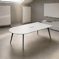 Wired Conference Table Concealed Wiring Oval Conference Table White Office Furniture