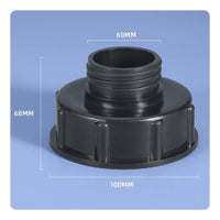 100mm Thread to S60 Thread Reducer Includes Gasket IBC Tote Adapter Container Accessory