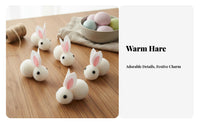 3D Effect DIY Easter Bunny Accessory Cute Design Easter Rabbit Craft Pieces Reusable Mini Bunny Figurines Long-Lasting for Crafters, Kids, Wreath Making, Party Decoration