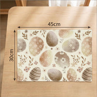 4 x Easter Placemats Heat-Insulating Hare Illustration Place Mats Washable Easter Egg Table Mats for Holiday Decorators, Homeowners, Kitchen, Family Gathering