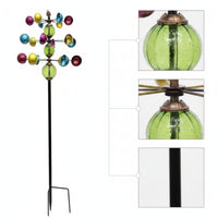 Colorful Three-Tier Wind Rotator Outdoor Garden Rotator with Stake Decorative Kinetic Sculpture Sturdy for Homeowners