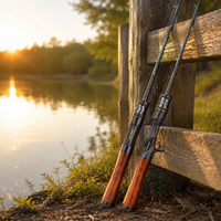 Carbon Fibre Carp Fishing Rod, Soft Action 2 Section Lure Rod, 86cm Collapsed Length for Stream Fishing