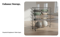 Exercise Mat and Ball Rack Versatile Exercise Mat Storage Rack Space Saving Fitness Equipment Storage Stand