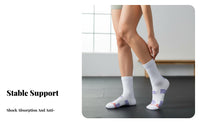 Anti-Odor Towel Bottom Running Socks Moisture Wicking Medium-Calf Sports Socks High Elasticity for Runners, Athletes