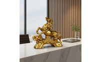 Ideal Gift Success Horse Ornament Premium Craftsmanship Chinese Design Resin Statue Finely Detailed Resin Horse Sculpture for Business Owners, Office, Living Room, Entryway