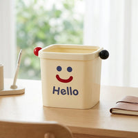 Small Office Trash Can with Pressure Ring, Compact Square Paper Bin 16cm, for Home, Dorm, Office