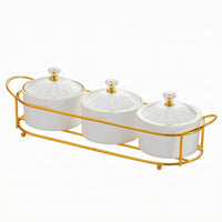 Divided Snack Tray Organizer Gold-Tone Serving Tray with Lids Clear Modern for Countertop