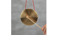 Mini Gong with Mallet Portable Hand Gong with Mallet Wooden Percussion Instrument for Children, Beginners