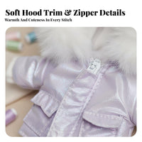 OB11 Doll Jacket Padded Design OB11 Doll Outfit Faux Hood 1/12 Scale BJD Clothes
