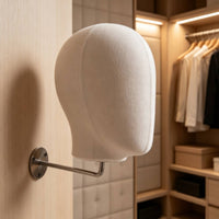 Wall Mannequin Head Professional Wall-Attached Hairpiece Stand Mannequin Head with Hook for Milliners