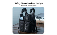 Kayaking Flotation Vest Adjustable Straps Fishing Flotation Vest Kayak Safety Vest Reflective Strips Long-Lasting Buckles