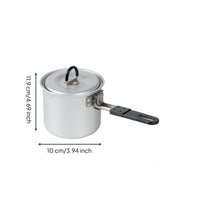 Camping Cook Pot with Folding Handle Camping Cook Pot with Lid Compact Cookware for Campers, Solo Hikers
