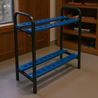 18-Club Golf Rack Circular Slots Golf Club Rack Tubular Frame Sports Organizer for Outdoor Practice Net, Store Display