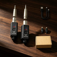 Compact Wireless Audio Transmitter and Receiver with 6.35 Mm Plug Rechargeable Wireless Guitar Transmitter Receiver 5.8GHz Anti-Interference for Musicians, Live Performance